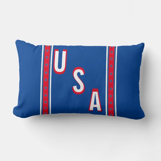 Coussin Rectangle patriotique américain (Recto)
