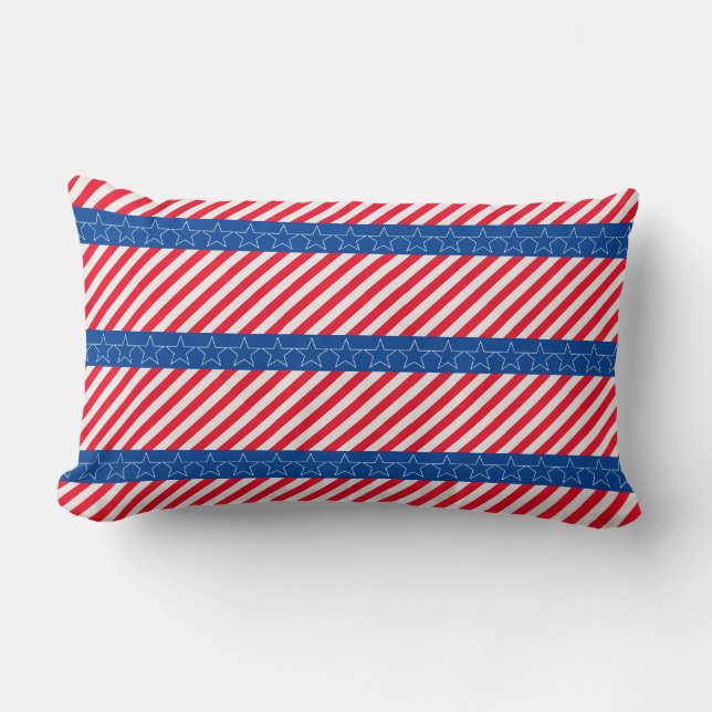 Coussin Rectangle patriotique américain (Recto)