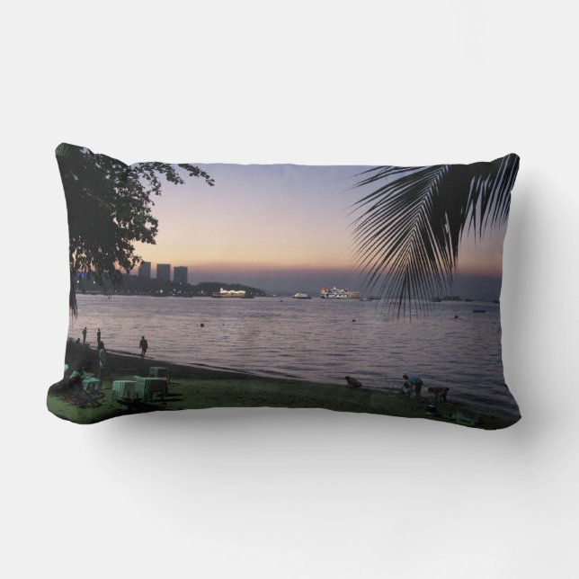 Coussin Rectangle Pattaya Beach Sunset ... Chonburi, Thaïlande (Recto)