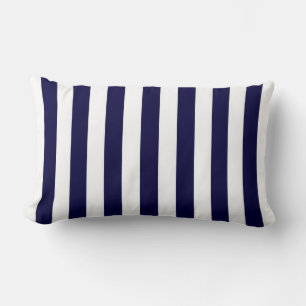 Coussin Rectangle Patters de Classic Navy Blue et White Stripe
