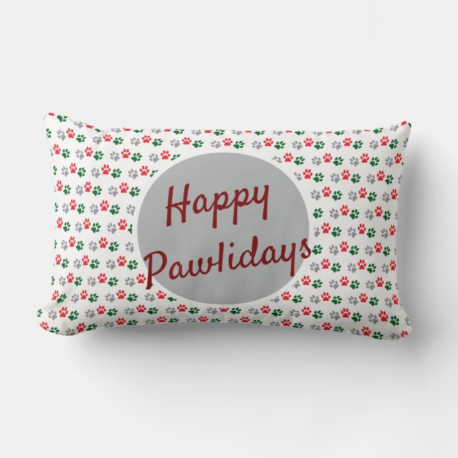 Coussin Rectangle Pattes de Noël (Recto)