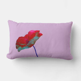 Coussin Rectangle Pavot bleu rouge rose