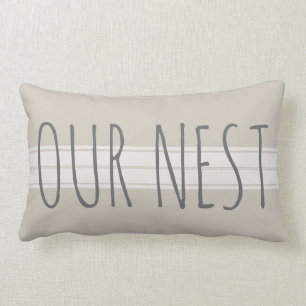 Coussin Rectangle Pays de ferme notre nom de famille de nid