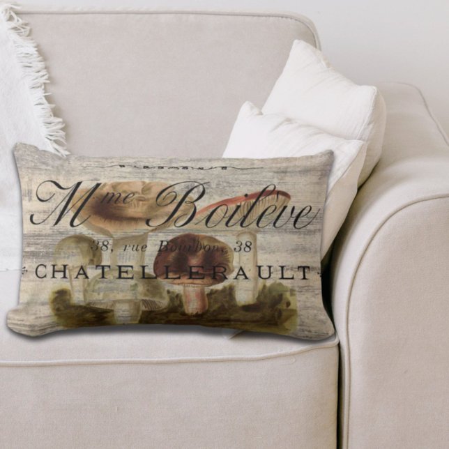 Coussin Rectangle pays français rustique conte de fées bois champign (french country rustic fairytale woodland mushroom lumbar pillow)