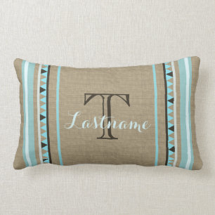 Coussin Rectangle Pays rustique Sud-ouest avec Monogramme