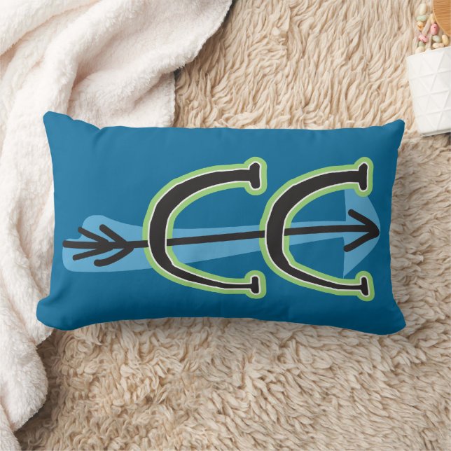 Coussin Rectangle Pays Whimsical Cross - Symbole CC - BLEU (Couverture)