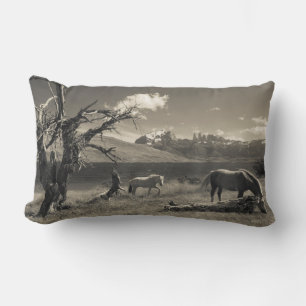 Coussin Rectangle Paysage avec chevaux