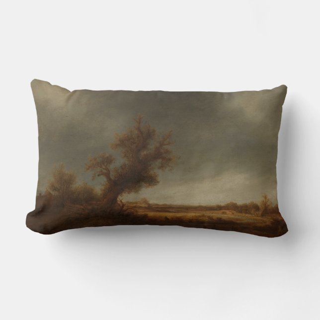 Coussin Rectangle Paysage avec un vieux chêne, Adriaen van Ostade, C (Recto)