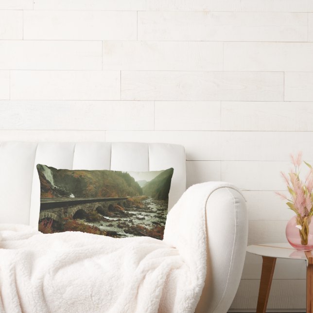 Coussin Rectangle Paysage forestier et fluvial d'automne (Canapé)