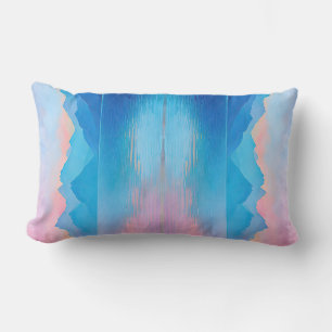 Coussin Rectangle Paysage large rose et bleu de Dunlach B