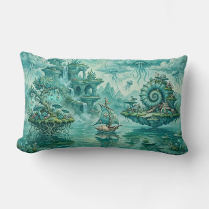 Coussin Rectangle Paysage Marin Rêveur Surréaliste Fantastique en Ve