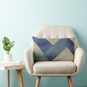 Coussin Rectangle Paysage maritime Abstrait fracturé Zig Zag Waves 0