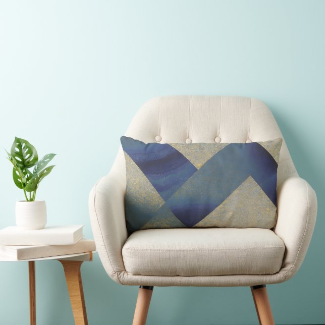 Coussin Rectangle Paysage maritime Abstrait fracturé Zig Zag Waves 0 (Chaise)