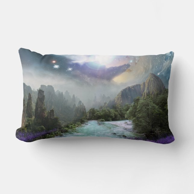 Coussin Rectangle Paysage naturel magique avec eau de rinçage (Recto)