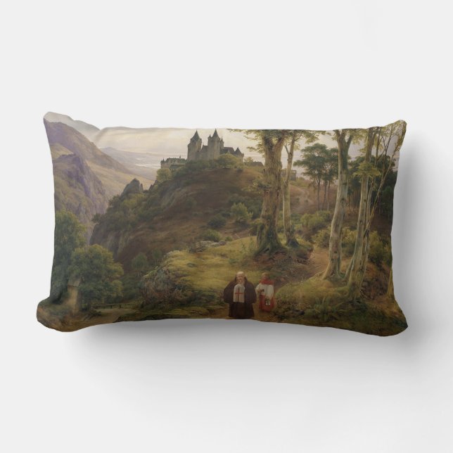 Coussin Rectangle Paysage romantique allemand avec complexe de monas (Recto)