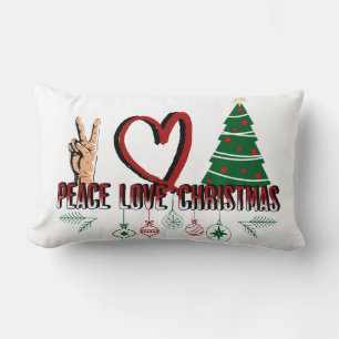 Coussin Rectangle Peace Love Christmas