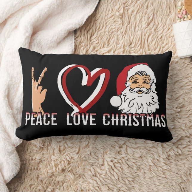 Coussin Rectangle Peace Love Christmas (Couverture)