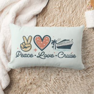 Coussin Rectangle Peace Love Cruise Jeu d'oreiller - Vibes nautiques
