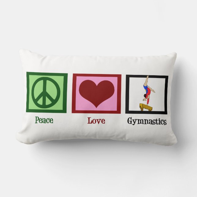 Coussin Rectangle Peace Love Gymnastique (Recto)
