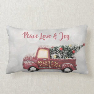 Coussin Rectangle Peace Love & Joy Toy Camion Joyeux Noël