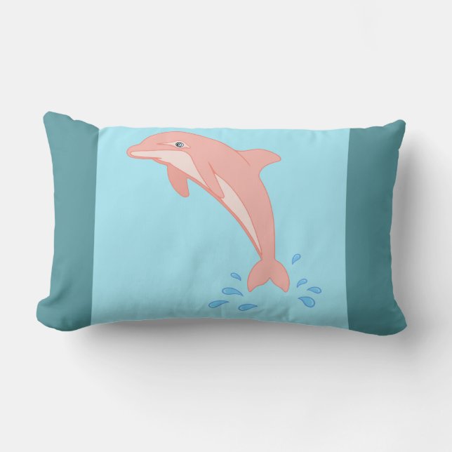 Coussin Rectangle Peaches le dauphin rose (Recto)