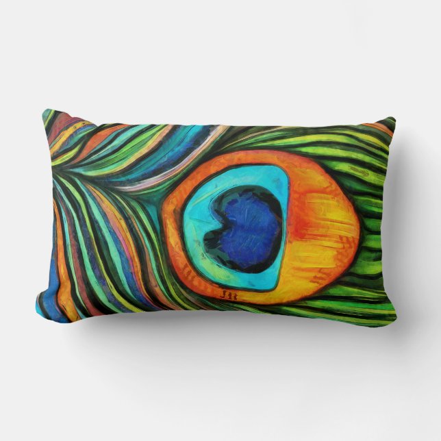 Coussin Rectangle Peacock Colorful Peacock Firebird Peather Peather (Recto)
