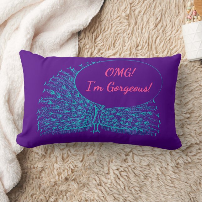 Coussin Rectangle Peacock, OMG ! Je suis magnifique ! (Couverture)