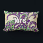 Coussin Rectangle Peacock Paisley violet et vert Choisir les couleur<br><div class="desc">Purple et vert Vintage Peacock Paisley Mariage Vintage Paisley Rustic Luxe Collection Mariage</div>