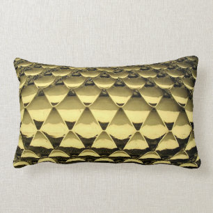 Coussin Rectangle Peau de serpent métallique d'or africain
