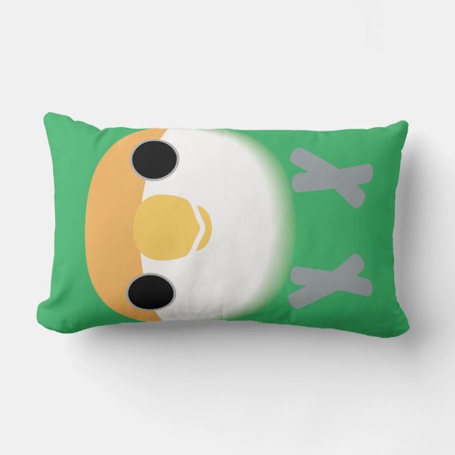 Coussin Rectangle "Pêche-a fait face à la perruche (vert d'eau) (Recto)