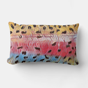 Coussin Rectangle Pêche à la truite arc-en-ciel