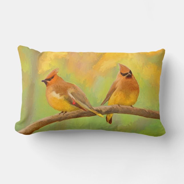Coussin Rectangle Peinture à cire de cèdre - jolie art original chie (Recto)