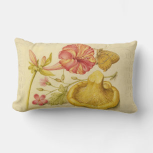 Coussin Rectangle Peinture à l'aquarelle des champignons papillons