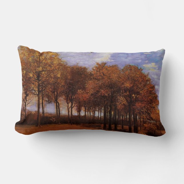 Coussin Rectangle Peinture à l'huile vintage - Paysage d'automne (Recto)