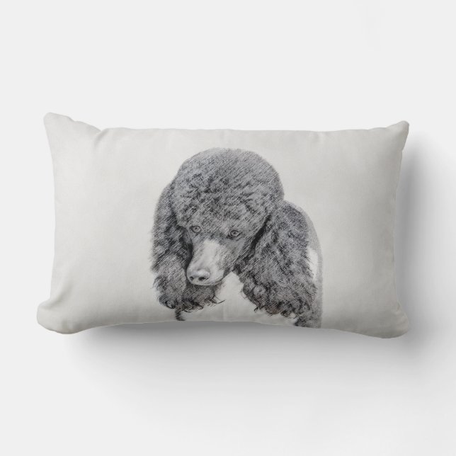Coussin Rectangle Peinture à paille noire standard - Art du chien (Recto)