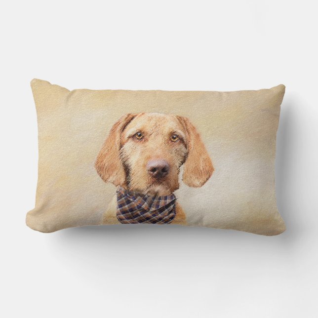 Coussin Rectangle Peinture à poils durs Vizsla - Jolie Art Original  (Recto)
