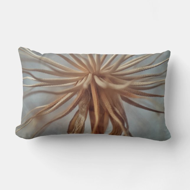 Coussin Rectangle Peinture abstraite blanche et brune (Recto)