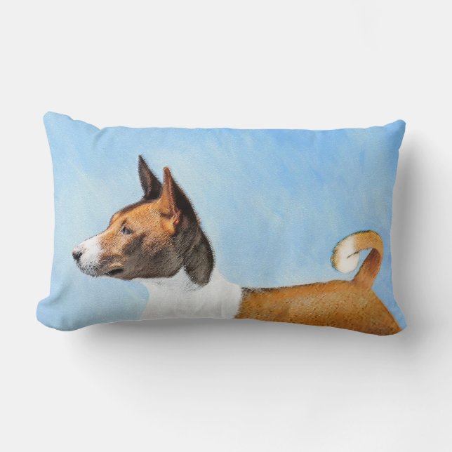 Coussin Rectangle Peinture Basenji - Belle Art Original (Recto)