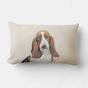 Coussin Rectangle Peinture Basset Hound - Art de chien original mign