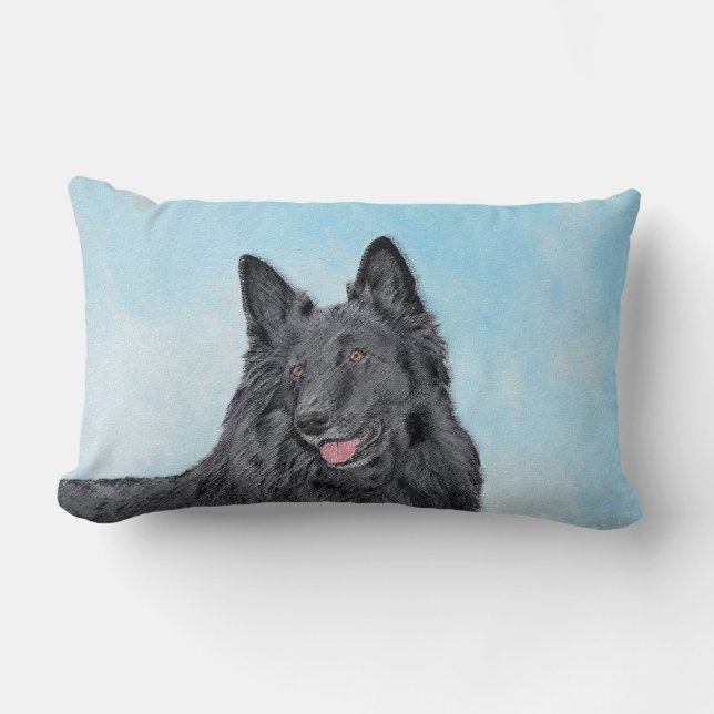 Coussin Rectangle Peinture belge Sheepdog - Cute Original Chien Art (Recto)