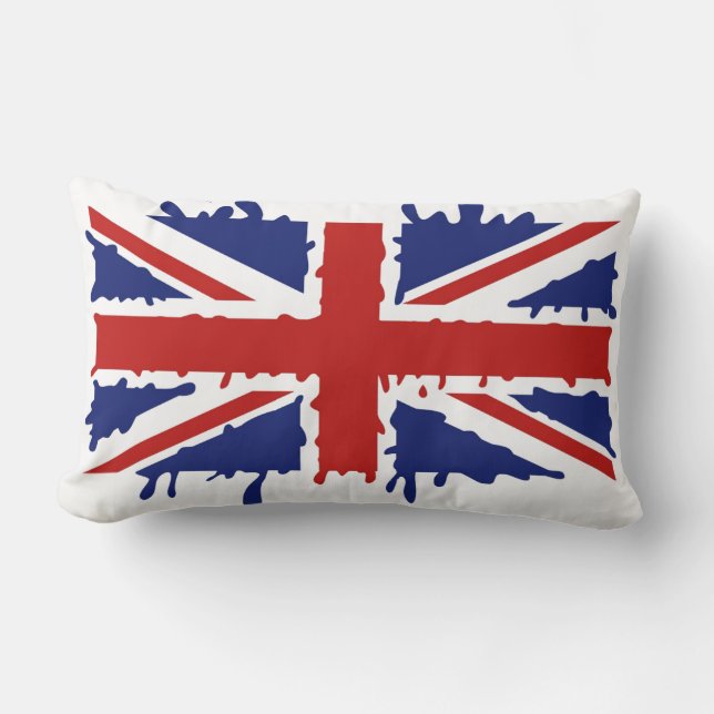 Coussin Rectangle Peinture britannique d'éclaboussure de drapeau (Recto)