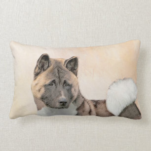 Coussin Rectangle Peinture d'Akita - Beau art original de chien