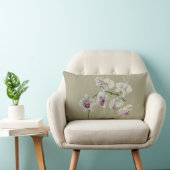 Coussin Rectangle Peinture d'aquarelle d'orchidée (Chair)