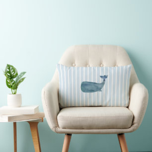 Coussin Rectangle Peinture de baleines Bande nautique