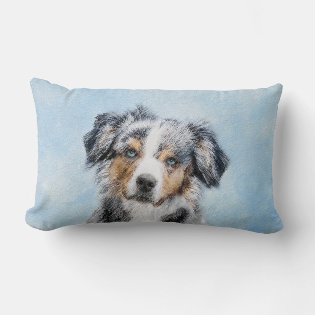 Coussin Rectangle Peinture de berger américaine miniature - Chien Ar (Recto)