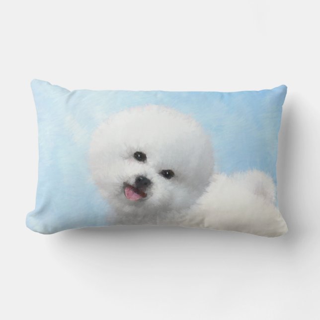 Coussin Rectangle Peinture de Bichon Frise - Cute Original Dog Art (Recto)