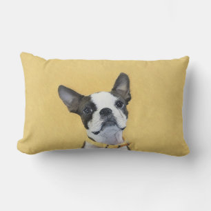 Coussin Rectangle Peinture de Boston Terrier - Art original de chien