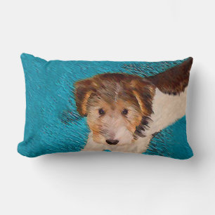 Coussin Rectangle Peinture de chiot Terrier Fox - Art de chien origi