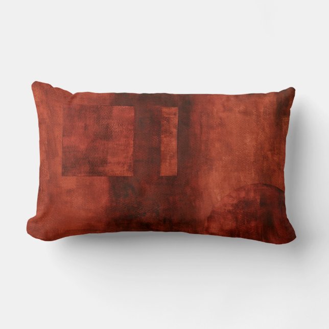 Coussin Rectangle Peinture de Crimson profonde avec formes géométriq (Recto)