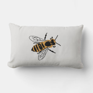 Coussin Rectangle Peinture de l'abeille au miel Illustration de l'or